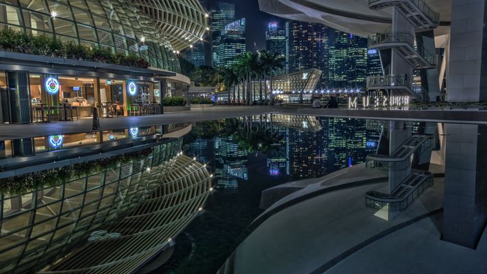 Singapur Marina Bay ArtScience Museum / Skyline