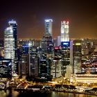 Singapur Skyline bei Nacht