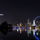 Singapur Skyline bei Nacht von Marina Barrage