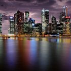 Singapur Skyline im Gewitter