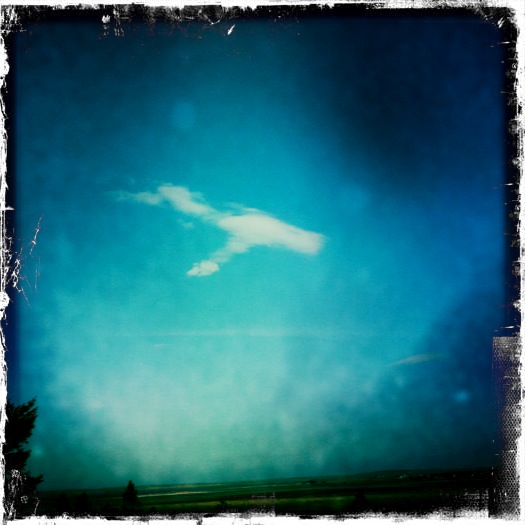 Single White Cloud in a Blue Sky