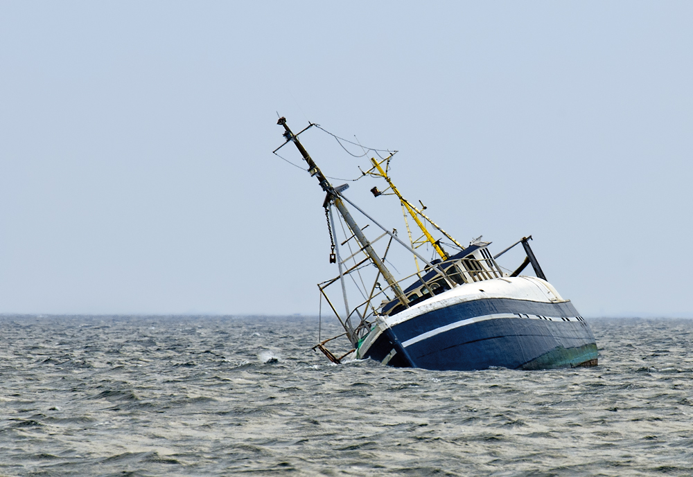 sinking ship in Limhamn sverige