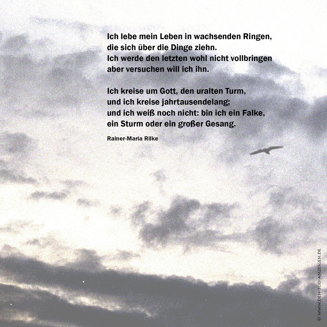 Sinnspruch Von Rainer Maria Rilke Foto Bild Spezial Trauer Wolken Bilder Auf Fotocommunity