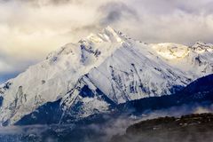 Sion und die umliegenden Berge, hier der Grand Muveran