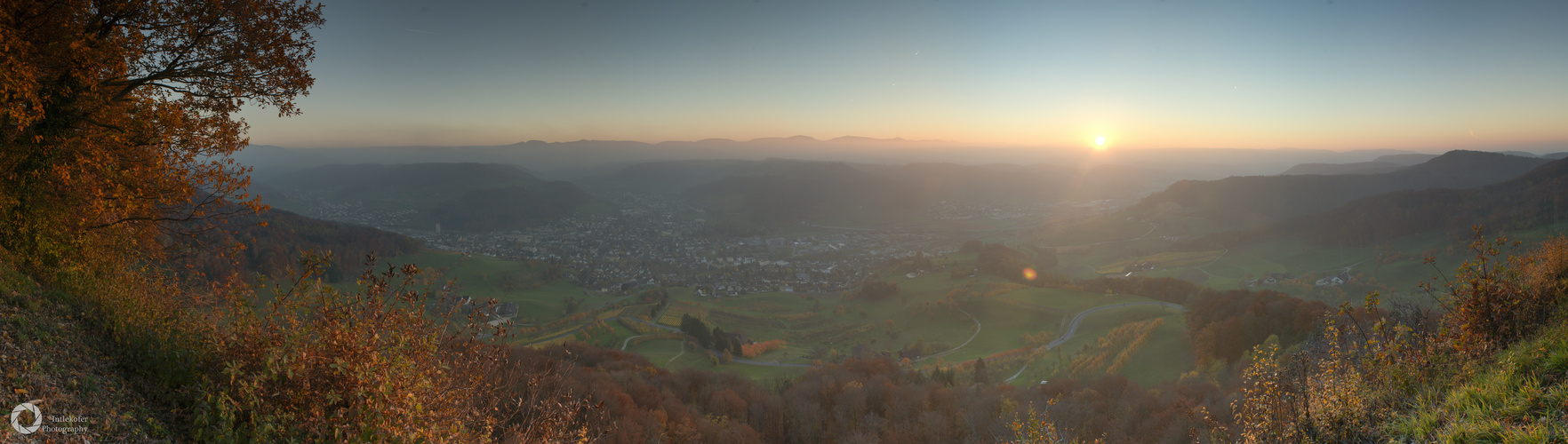 Sissach im Sonnenuntergang