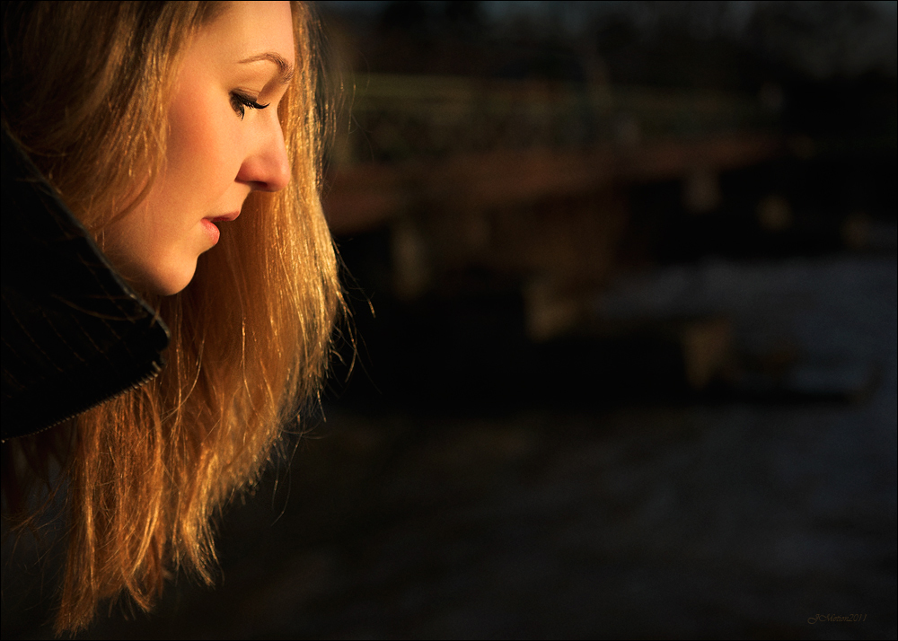 Sister golden hair on an winter's evening