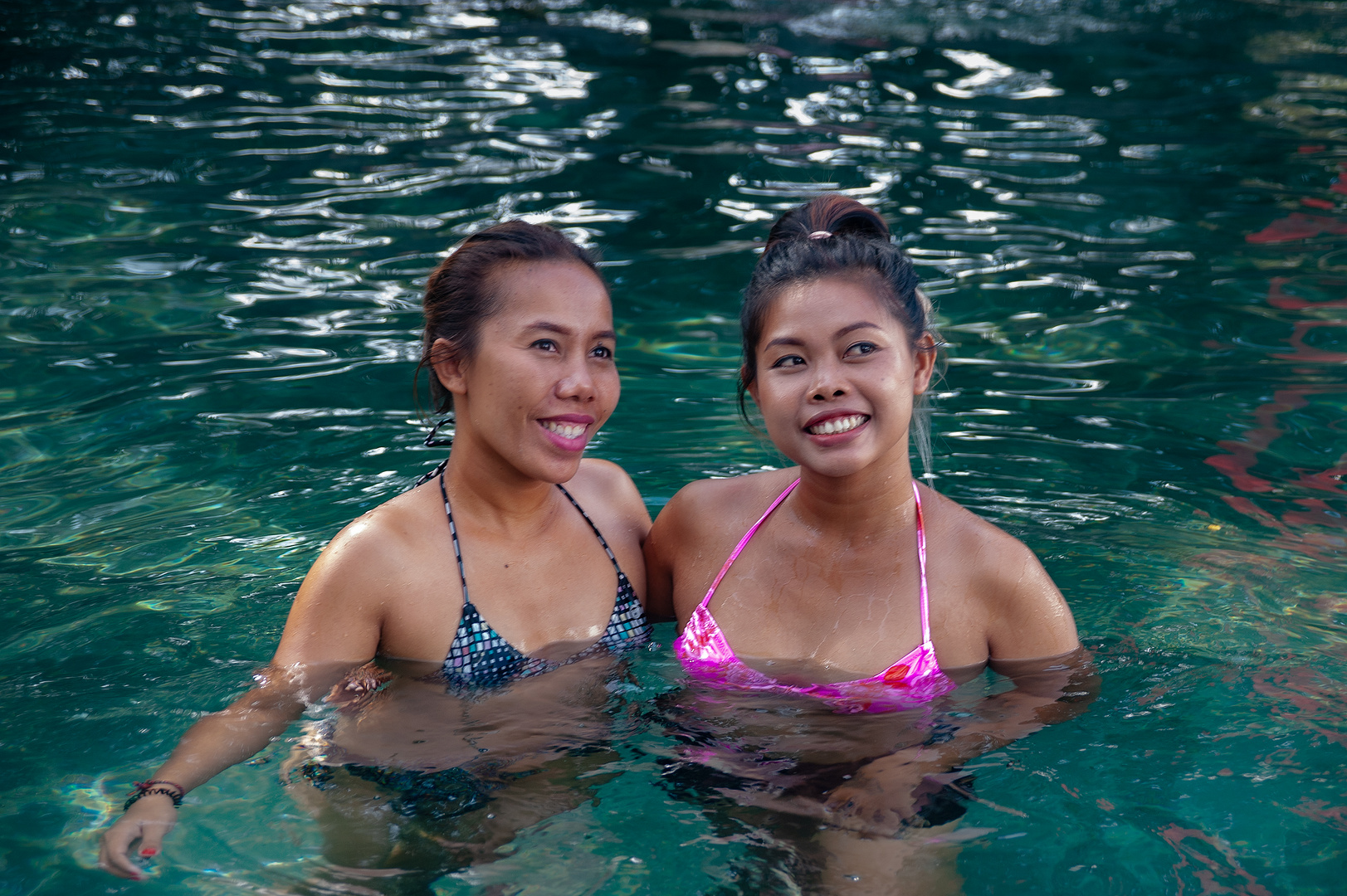 Sisters in the Thermal Pool