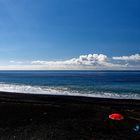 sitting at the lava beach