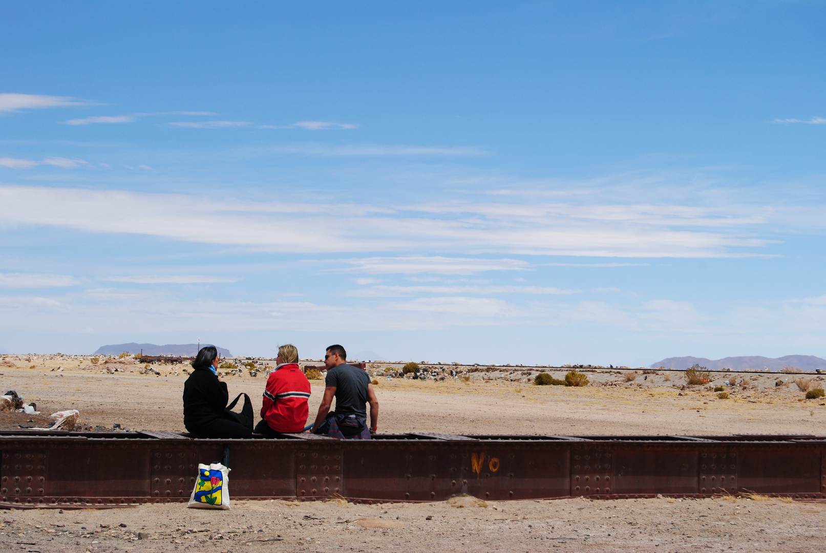 Sitting at the train cementery