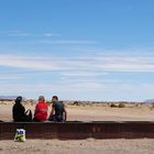 Sitting at the train cementery