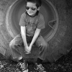 sitting on the tire