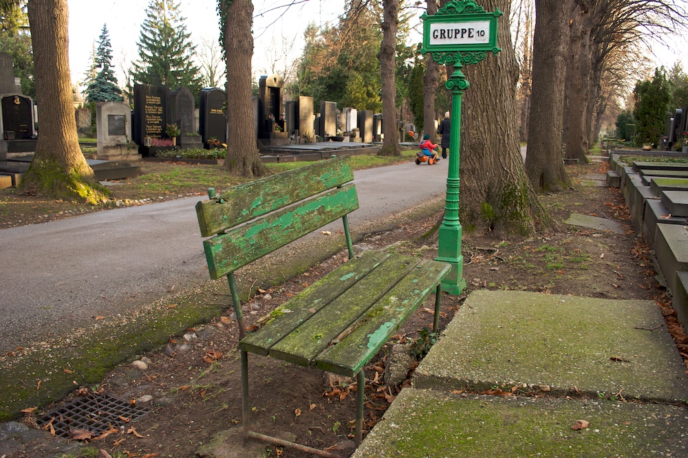 Sitzbank in Grün