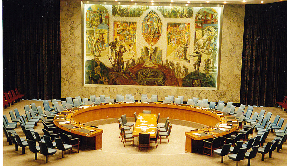 Sitzungssaal in dem Gebäude der UN in New York