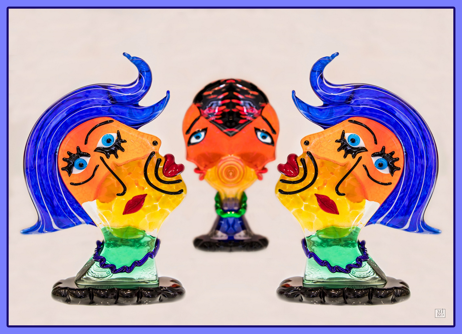 "Six Faces" - Murano-Glas