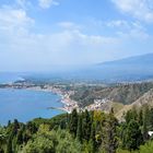 Sizilien - Nr. 28 - Blick vom Teatro Greco auf Taormina Giardini Naxos