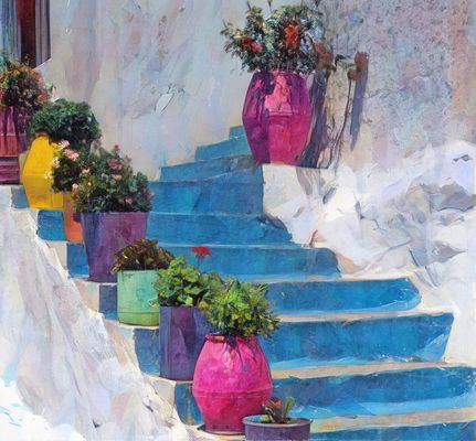 sk0191-A4 __BLUE STAIRS __