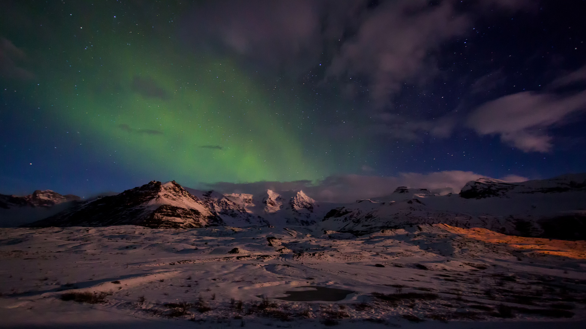 Skaftafell im Mondschein