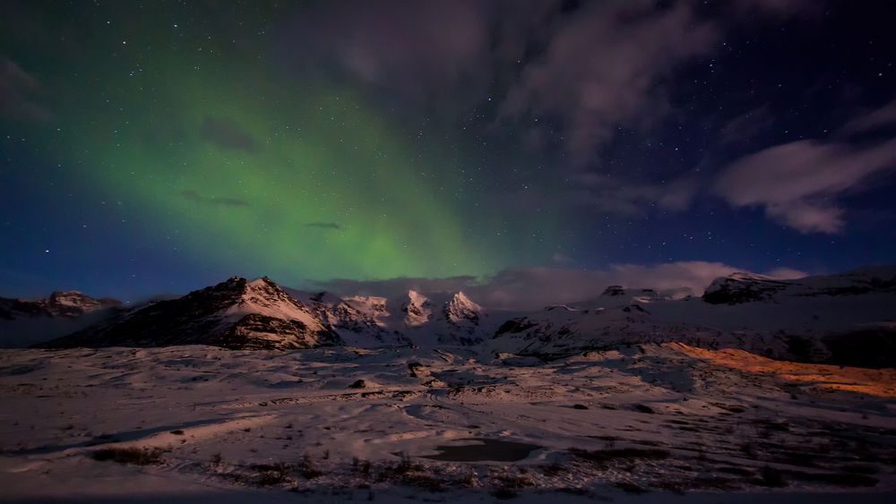 Skaftafell im Mondschein