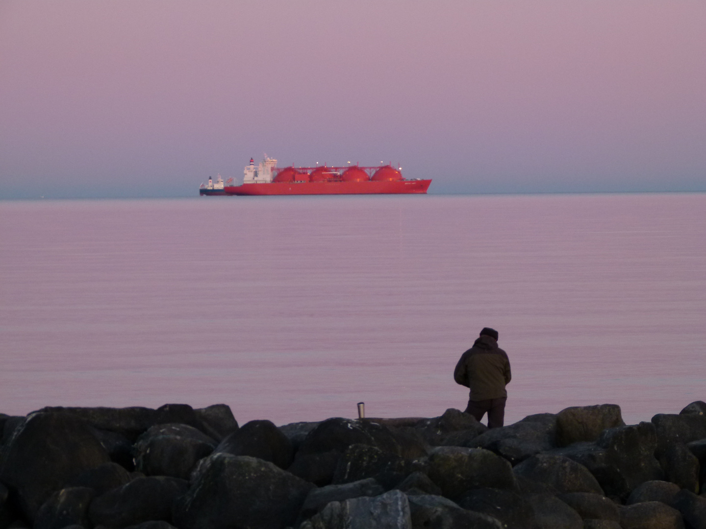 Skagen Reede im Sonnenuntergang