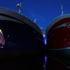 Skagen`s Fischereihafen bei Nacht