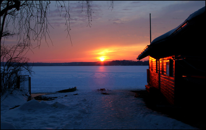 Skandinavischer Sonnenuntergang in Bayern