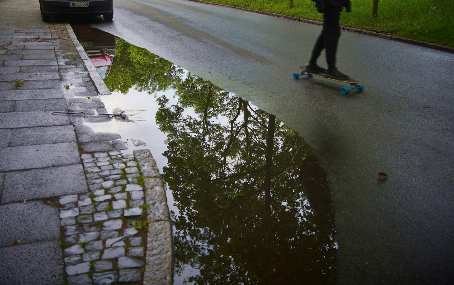 Skating after the rain is gone