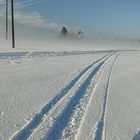 Ski Laufstrecken im Nebel