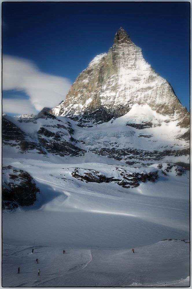 Skifahren am Fusse des Matterhorns