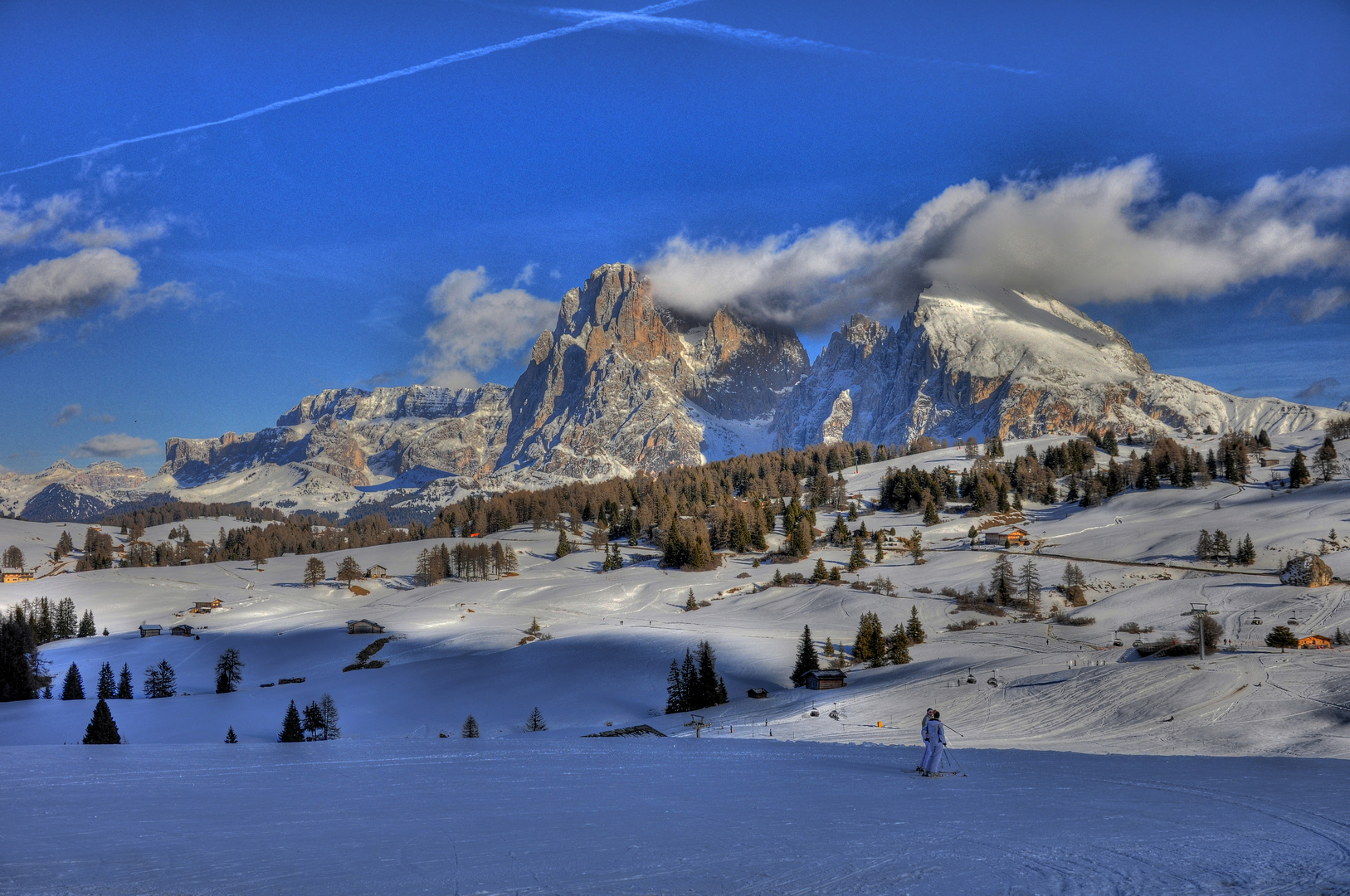 Skifahren auf der Seiser Alm