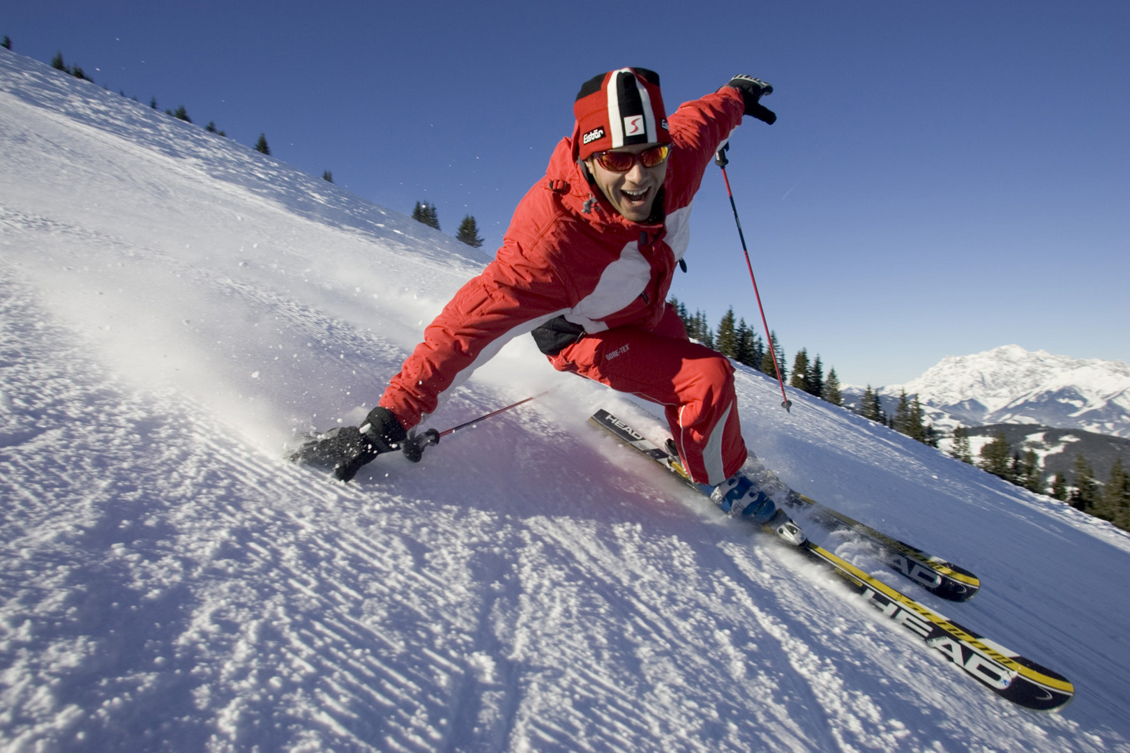 Skifahren in den Alpen