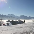 Skifahren über dem Nebelmeer