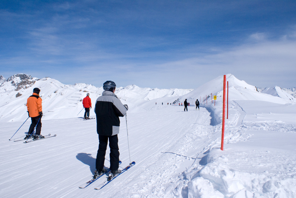 "Skifahrer ganz oben"