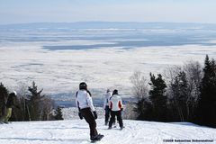 Skiing into the river