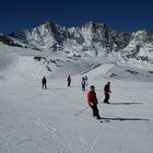 Skipiste in Saas Fee mit Domblick