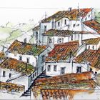 Skizze Dorf in Sizilien
