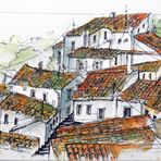 Skizze Dorf in Sizilien