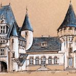 Skizze Le château de JAVERZAY à Chef Boutonne