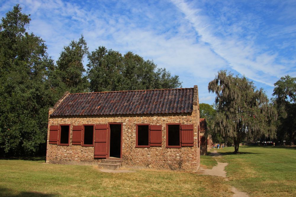 Sklavenhäuser auf der Booen Hall Plantage