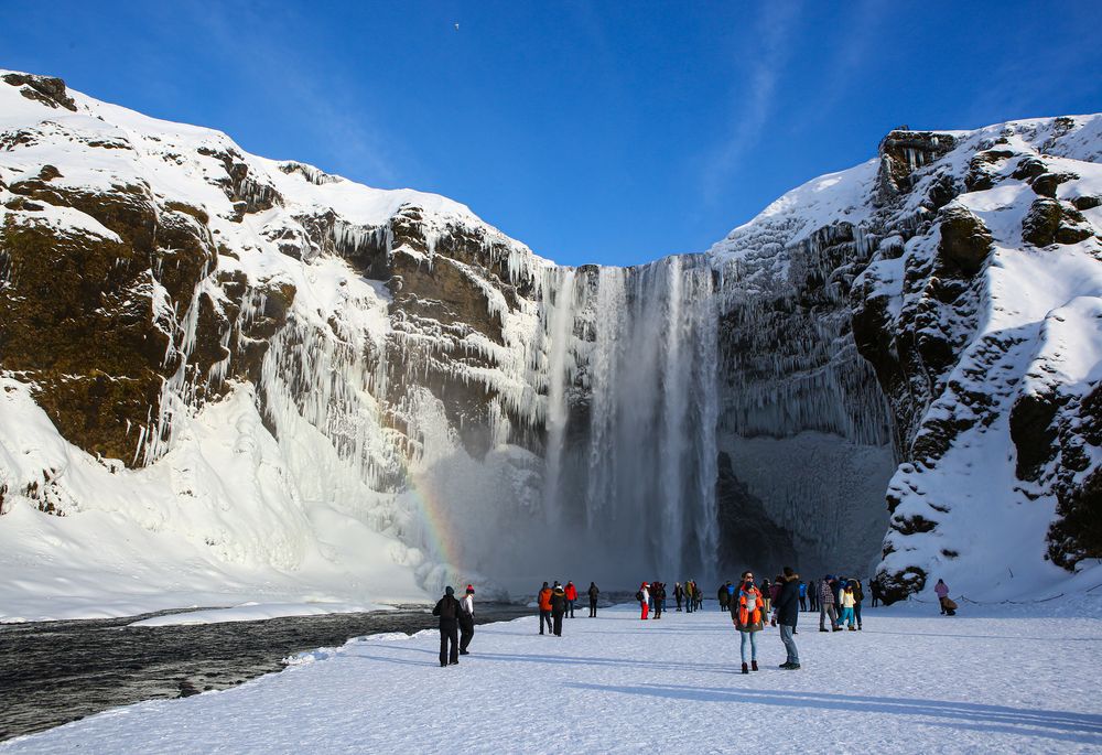 Skogafoss im Winter