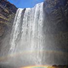 Skógafoss mit doppeltem Regenbogen