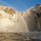 Skogafoss mit Regenbogen