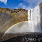 Skogafoss with double rainbow