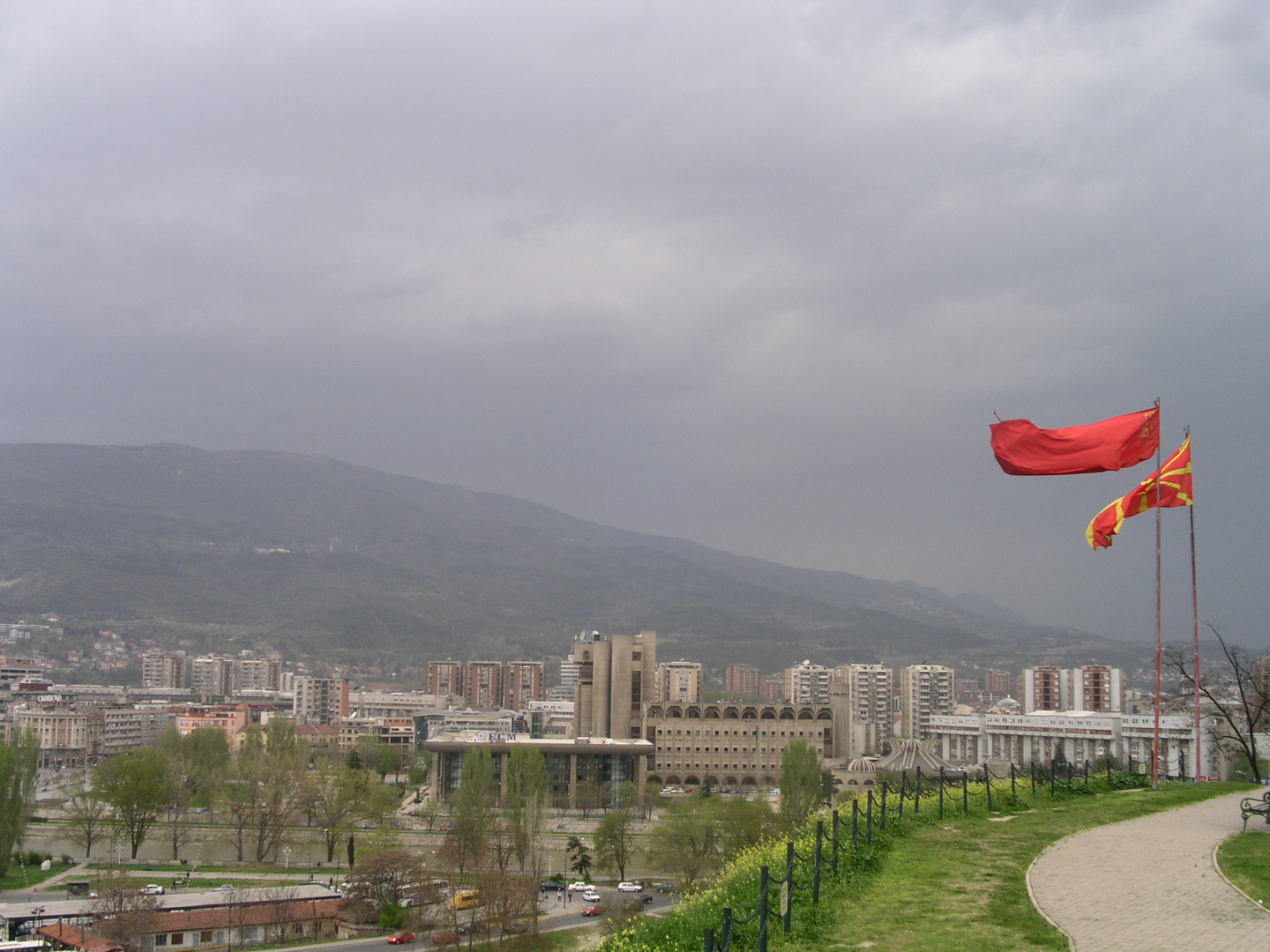Skopje and the Macedonian Flags