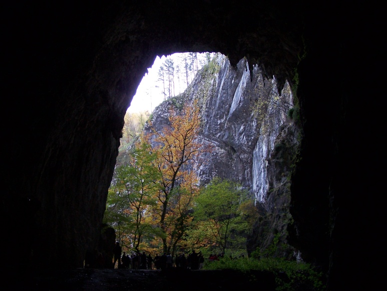 Skovjan Cave Exit in Slowenia