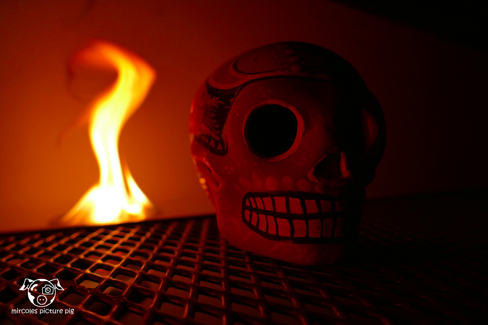 Skull on fire