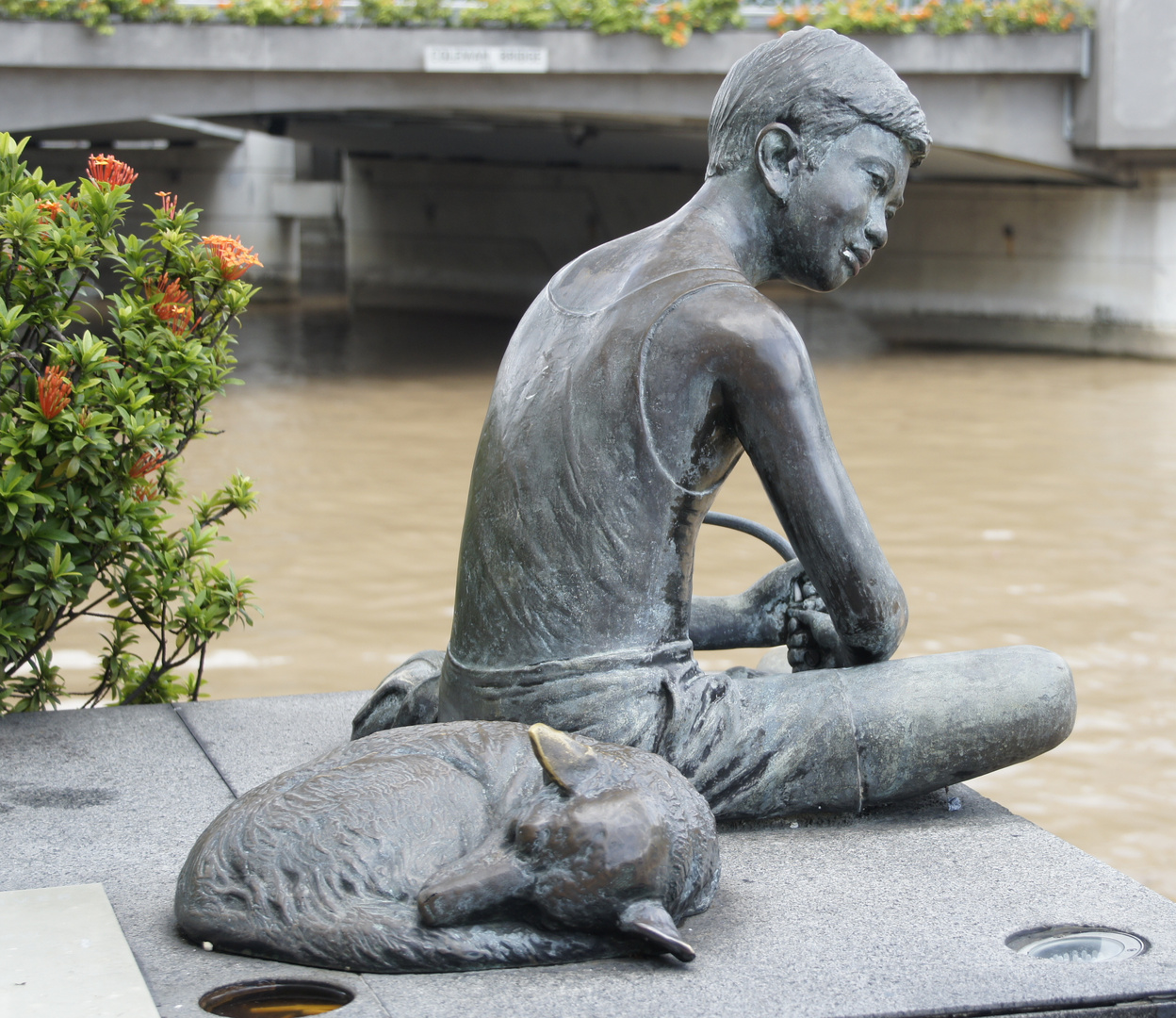 Skulptur am Singapur-River