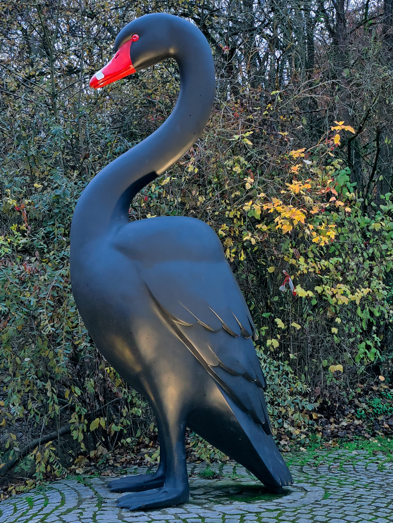 Skulptur Black Swan