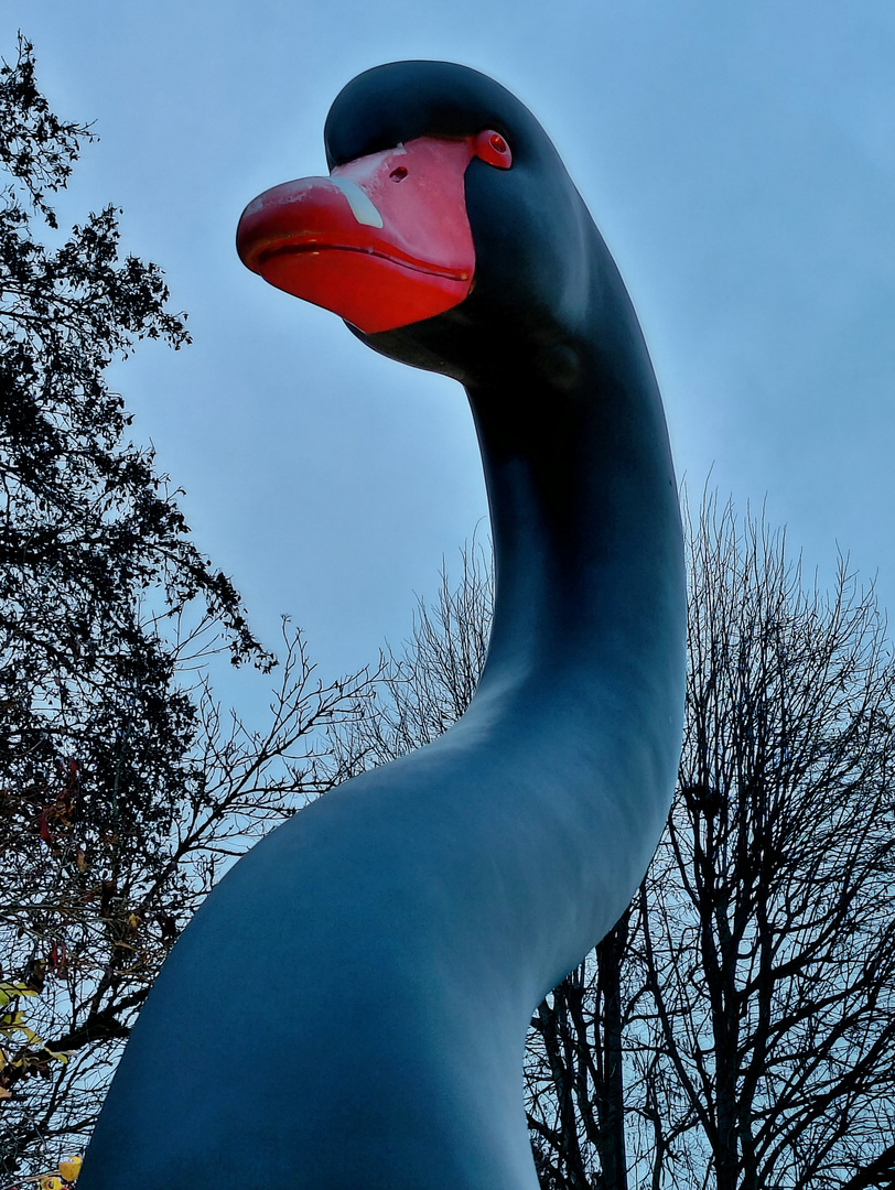 Skulptur Black Swan