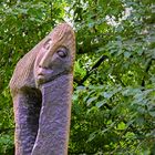 Skulptur mit Gesicht