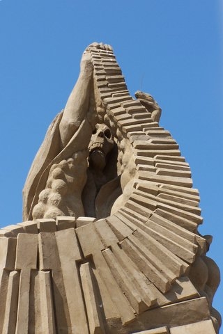 Skulptur von spezialem Sand.